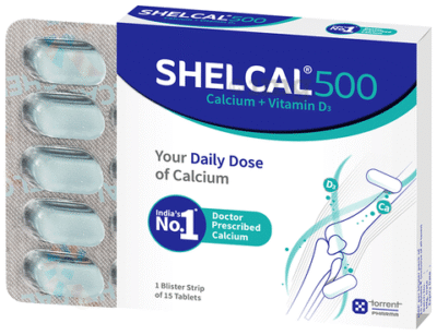 Shelcal 500 Calcium+Vitamin D3 Tablet | For Bones, Joints, Muscles Care | Supports Immunity | Daily Mineral Blend