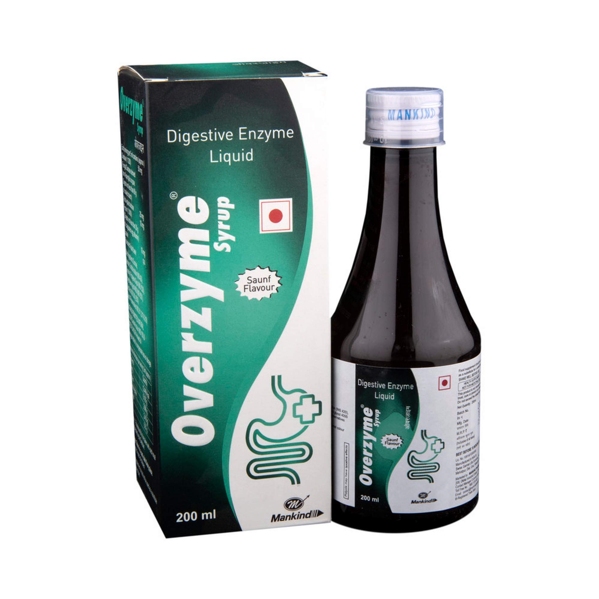 Overzyme Syrup Saunf Flavour Gluten Free 200ml