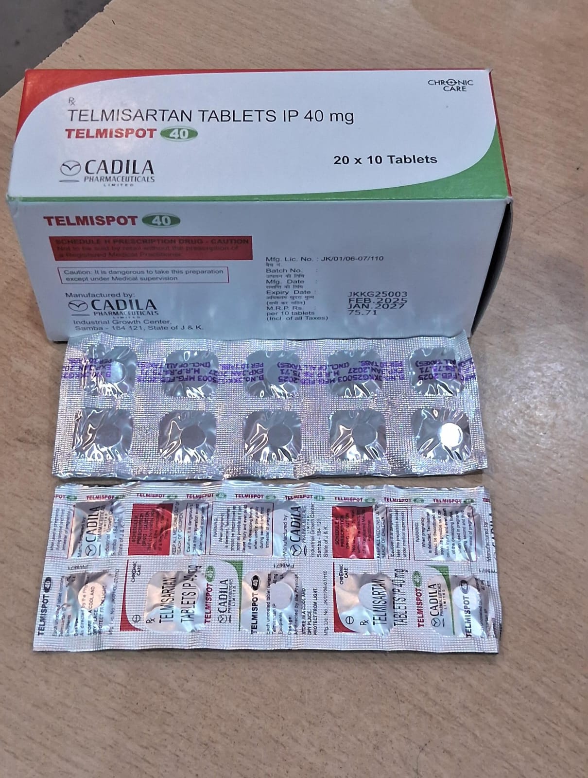 Telmispot 40 tablet 10's