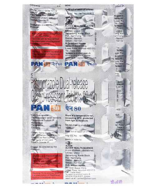 Pan 80 tablet 15's
