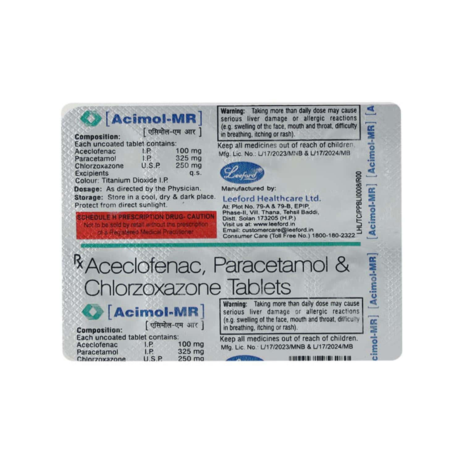 Acemol MR tablet 10's