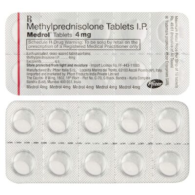Medrol 4mg tablet 10's (pack of 2 strips)