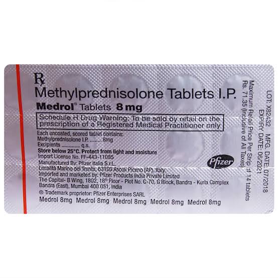 Medrol 8mg tablet 14's