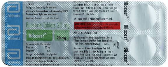 Bilazest 20 tablet 10's