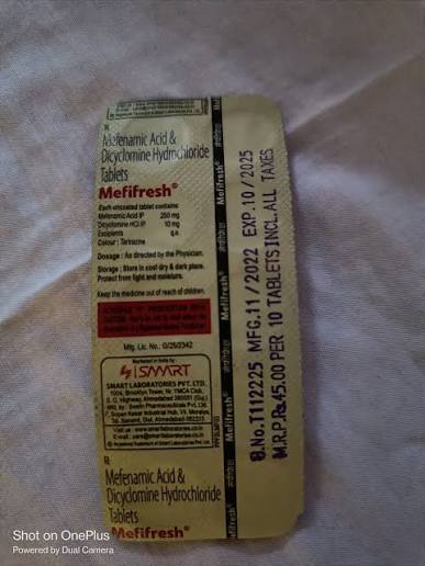 Mefifresh spas tablet (pack of 2 strips)