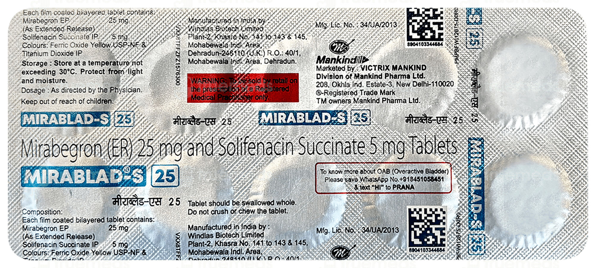 MIRABLAD-S 25 TABLETS