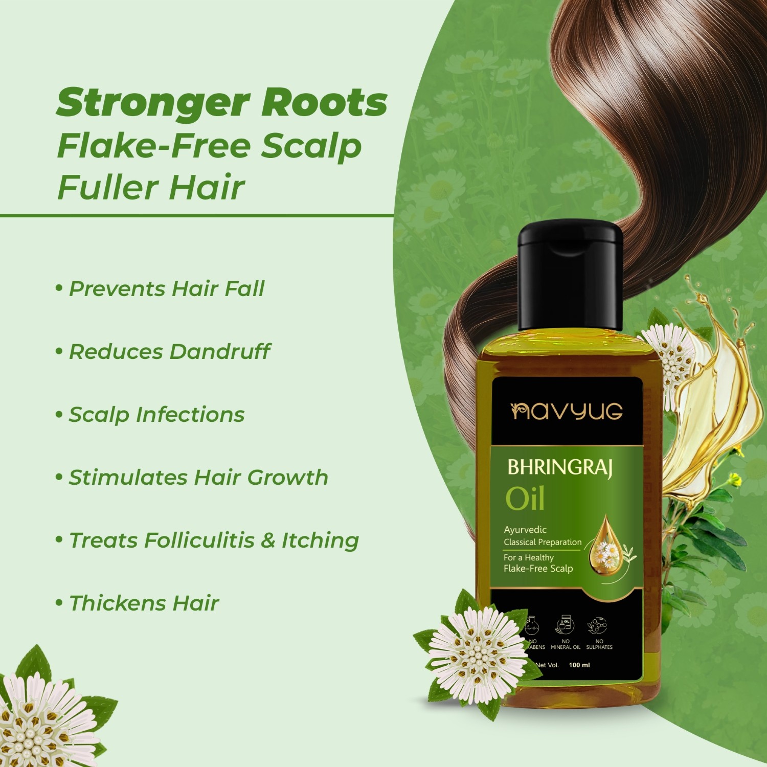 Navyug Bhringraj Hair Oil 60ml - Image 3