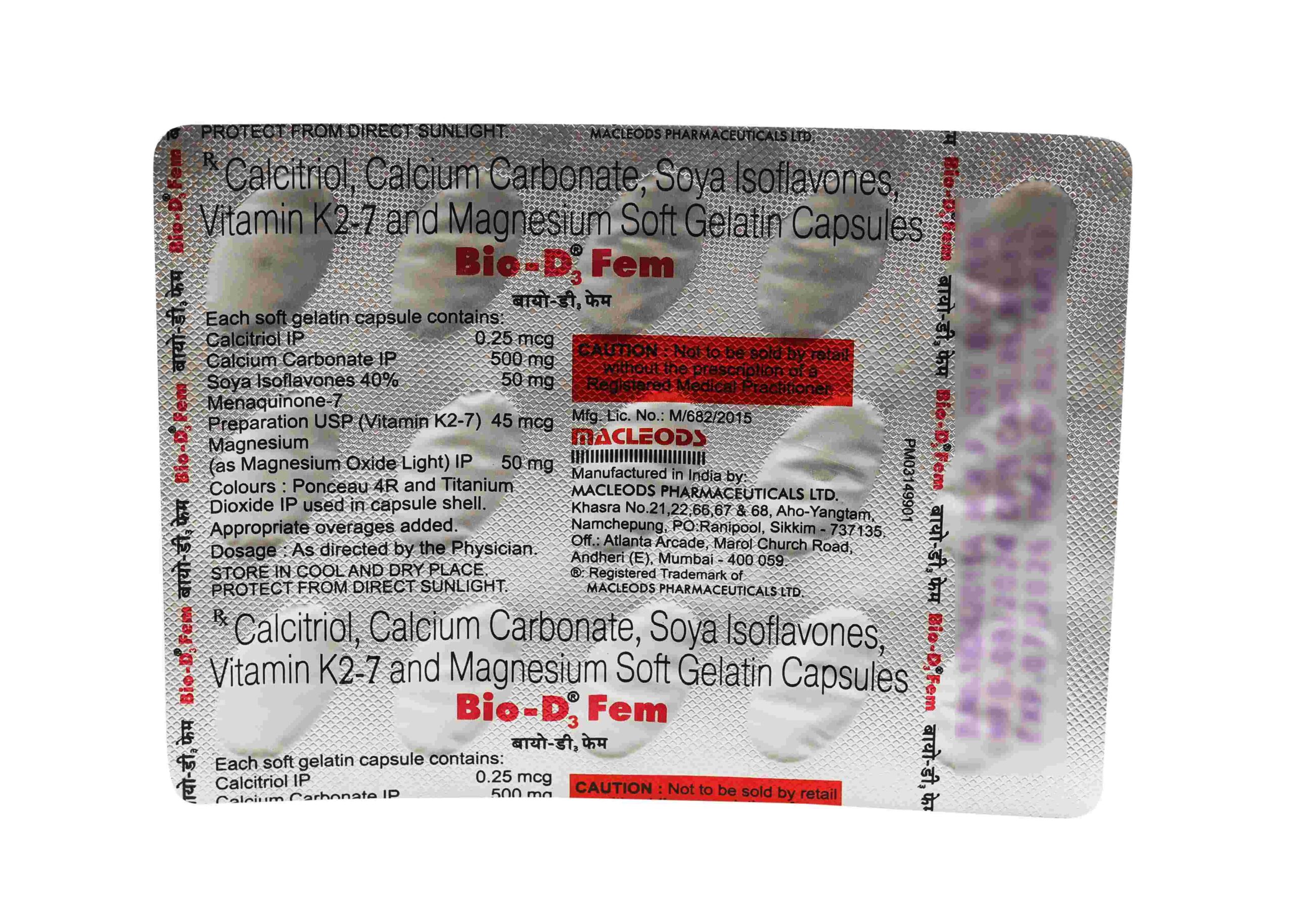 Bio-D3 Fem Capsule 15's