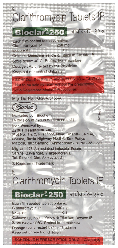 Bioclar 250 Tablet 10's