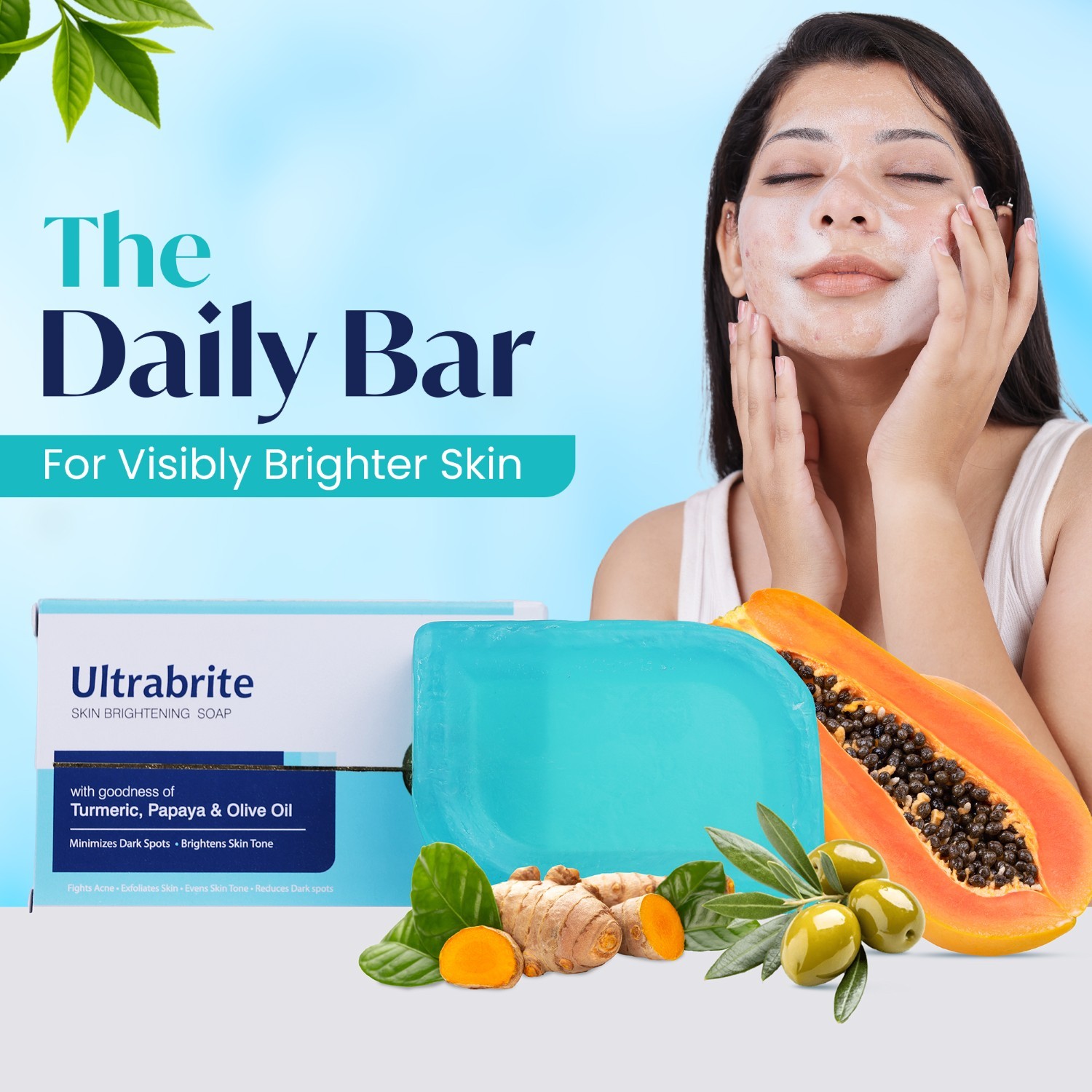 Ultrabrite Skin Brightening Soap with Turmeric, Papaya & Olive Oil - Image 2