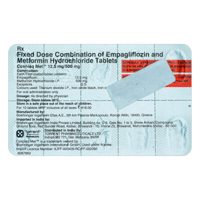 Cospiaq Met 12.5mg/500mg Tablet 10's