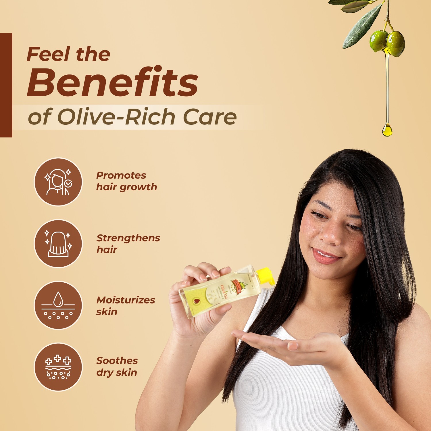 Oligro Olive Oil with Vitamin-E 100ml - Image 3