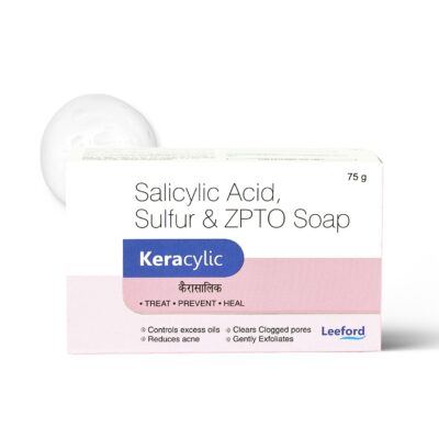 Keracylic Salicylic Acid Soap with Sulfur for Acne & Oil Control 75g