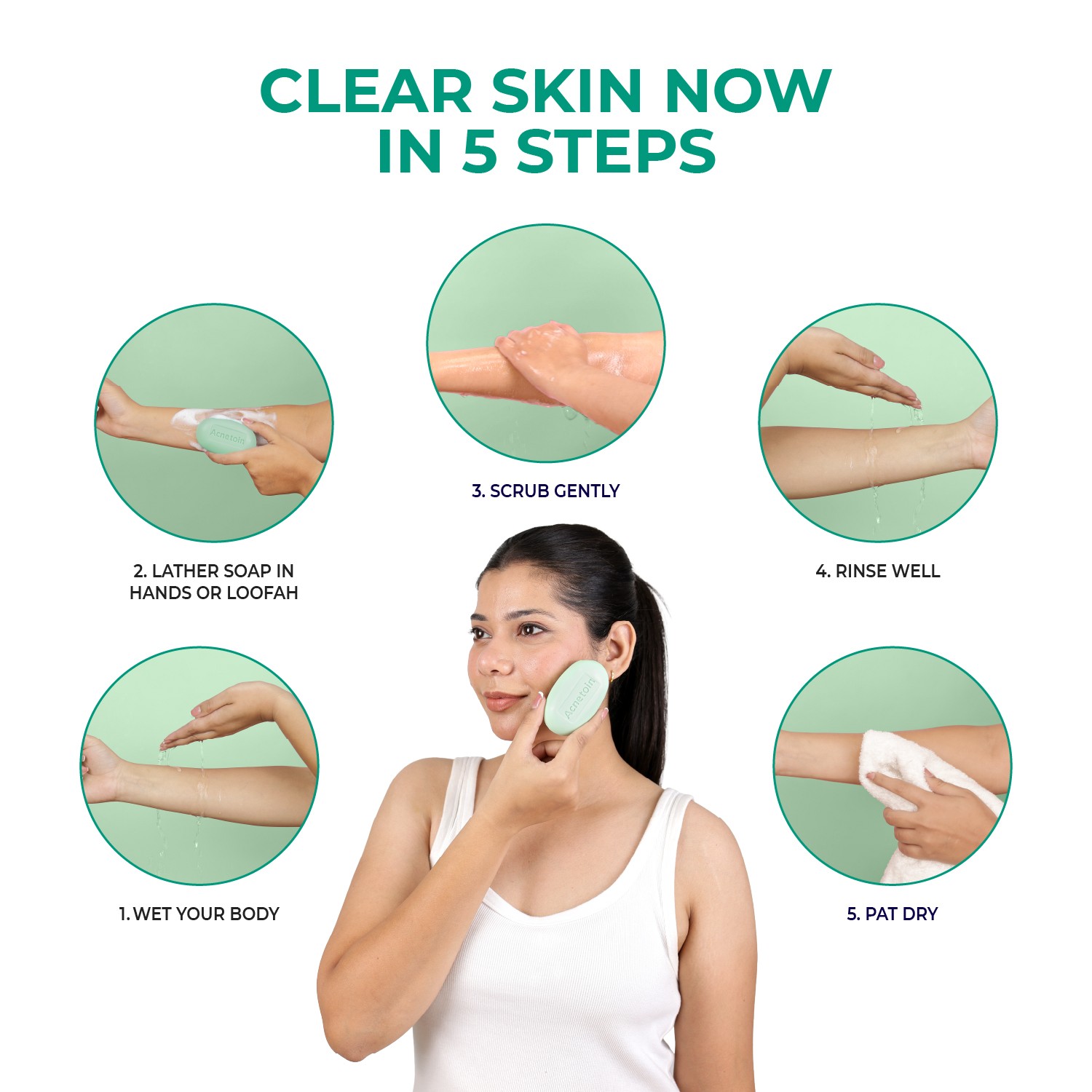 Acnetoin Neem and Turmeric Skin Clearing Soap 75g - Image 4