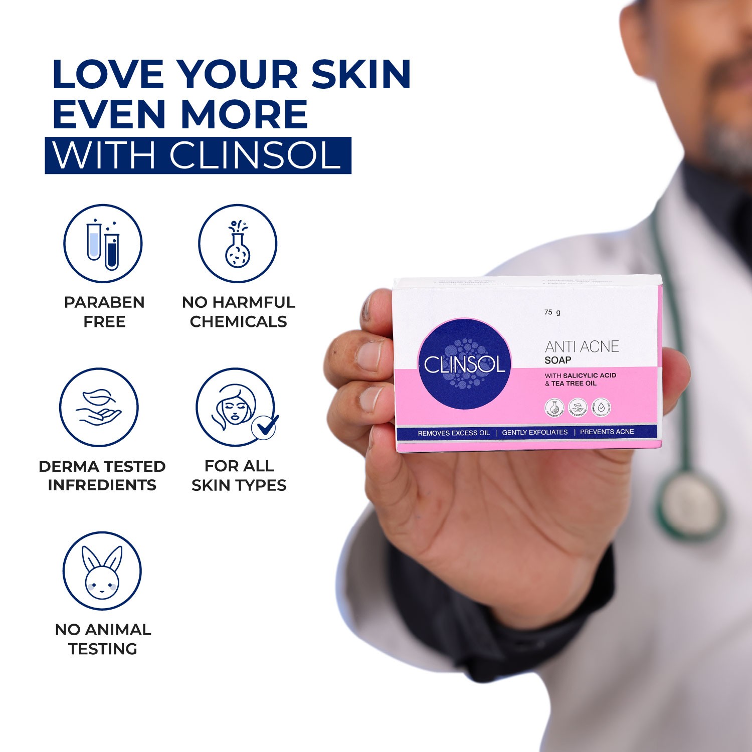 Clinsol Acne Soap 75g – Deep Cleanse for Acne & Pimple‑Prone Skin - Image 5