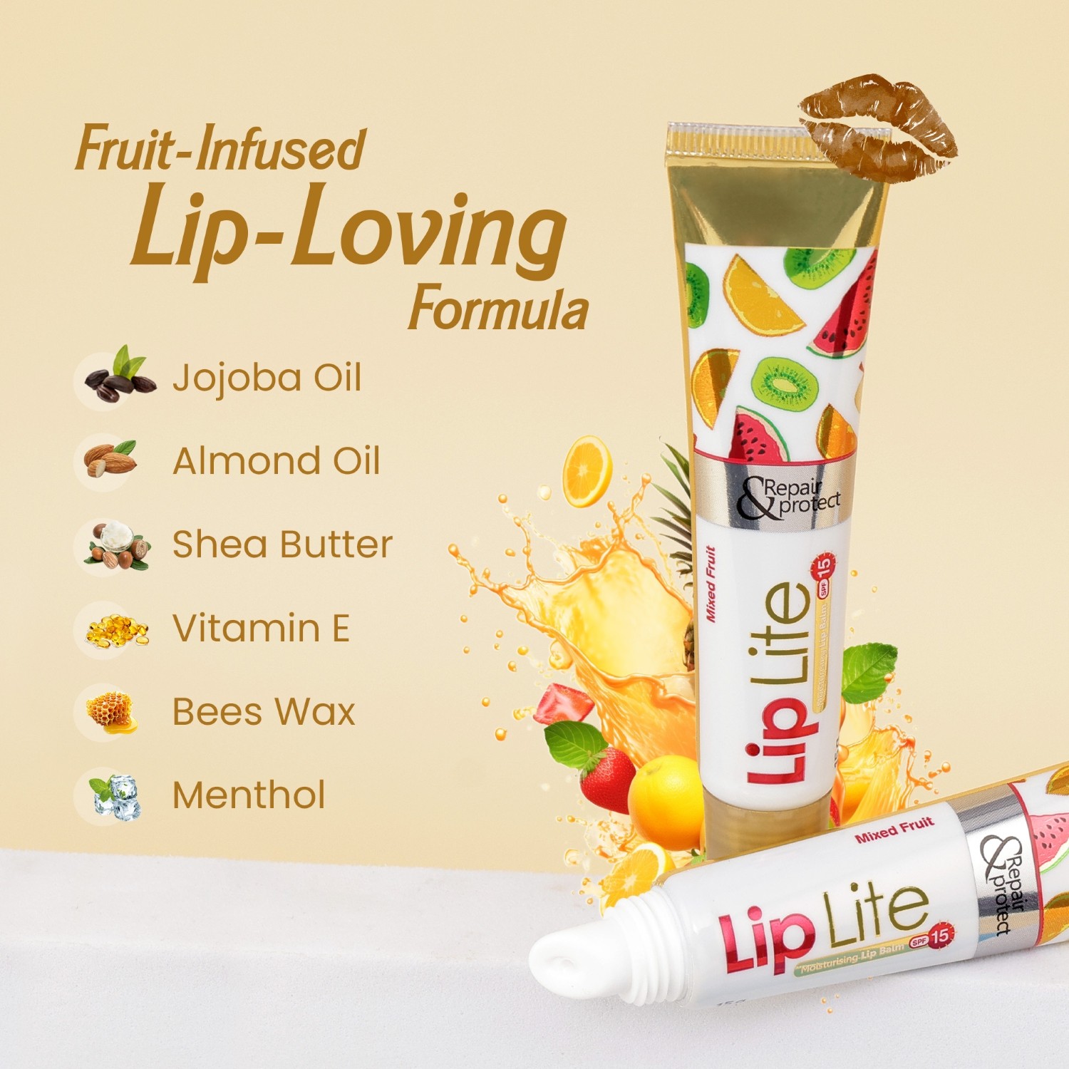 Leeford Lip Balm SPF15 – Mixed Fruit Flavor for Soft, Protected Lips - Image 3