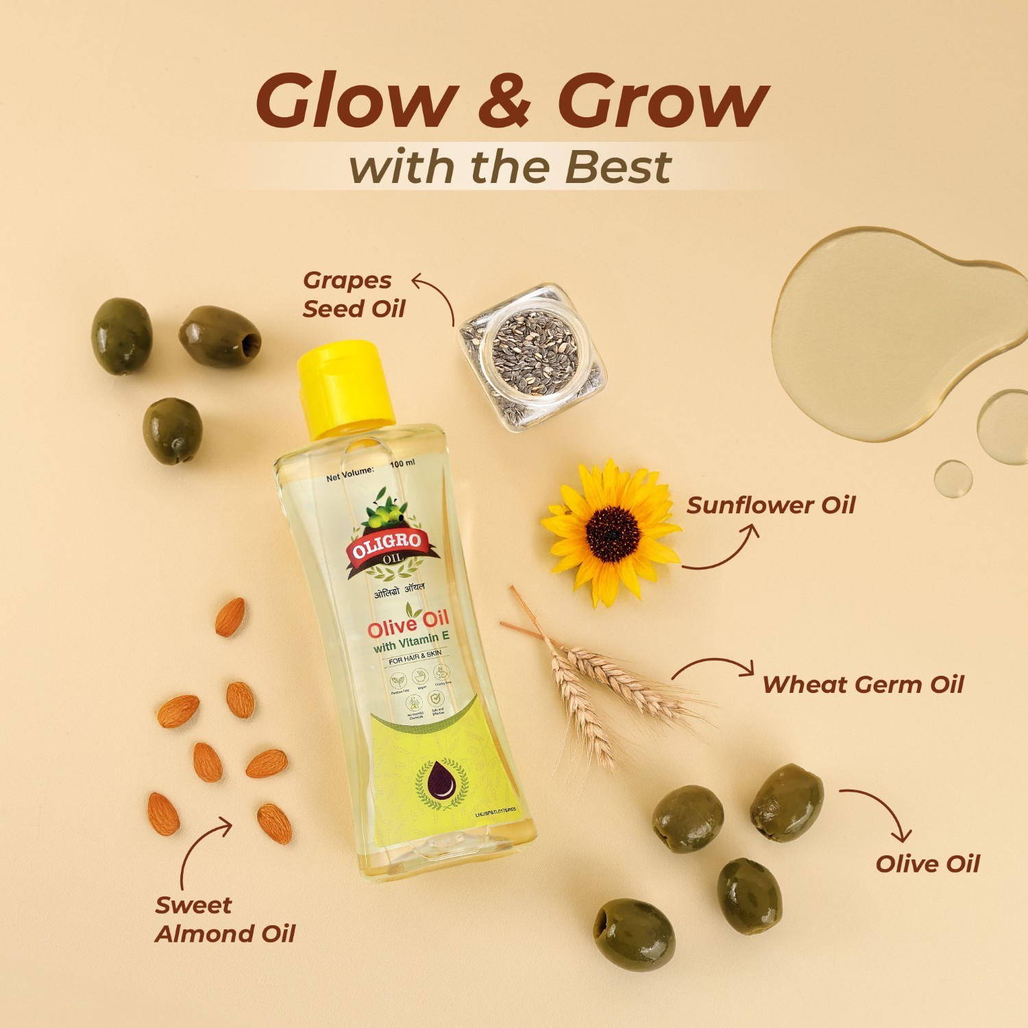 Oligro Olive Oil with Vitamin-E 100ml - Image 2