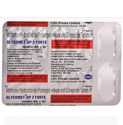 Glycomet GP 3 Forte Tablet 10's
