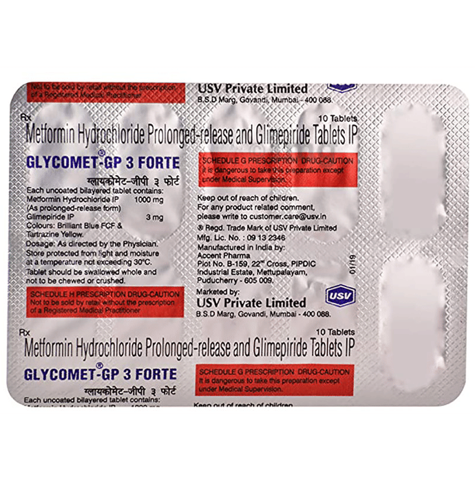 Glycomet GP 3 Forte Tablet 10's