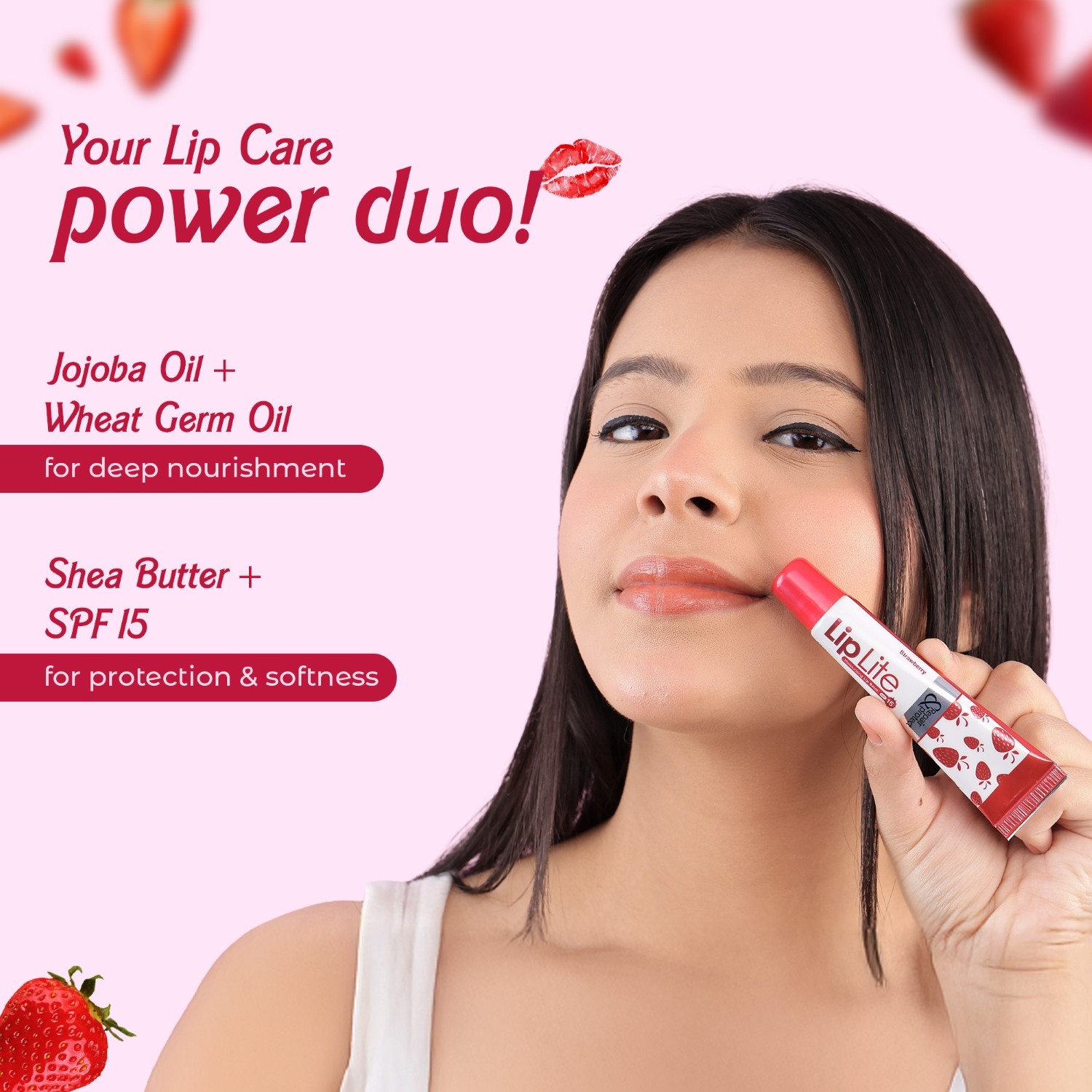 Leeford Lip Lite Balm SPF-15 – Strawberry Lip Care & Sun Protection - Image 3