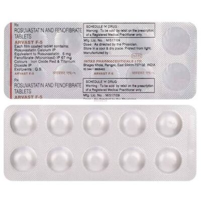 Arvast F 5 tablet 10's