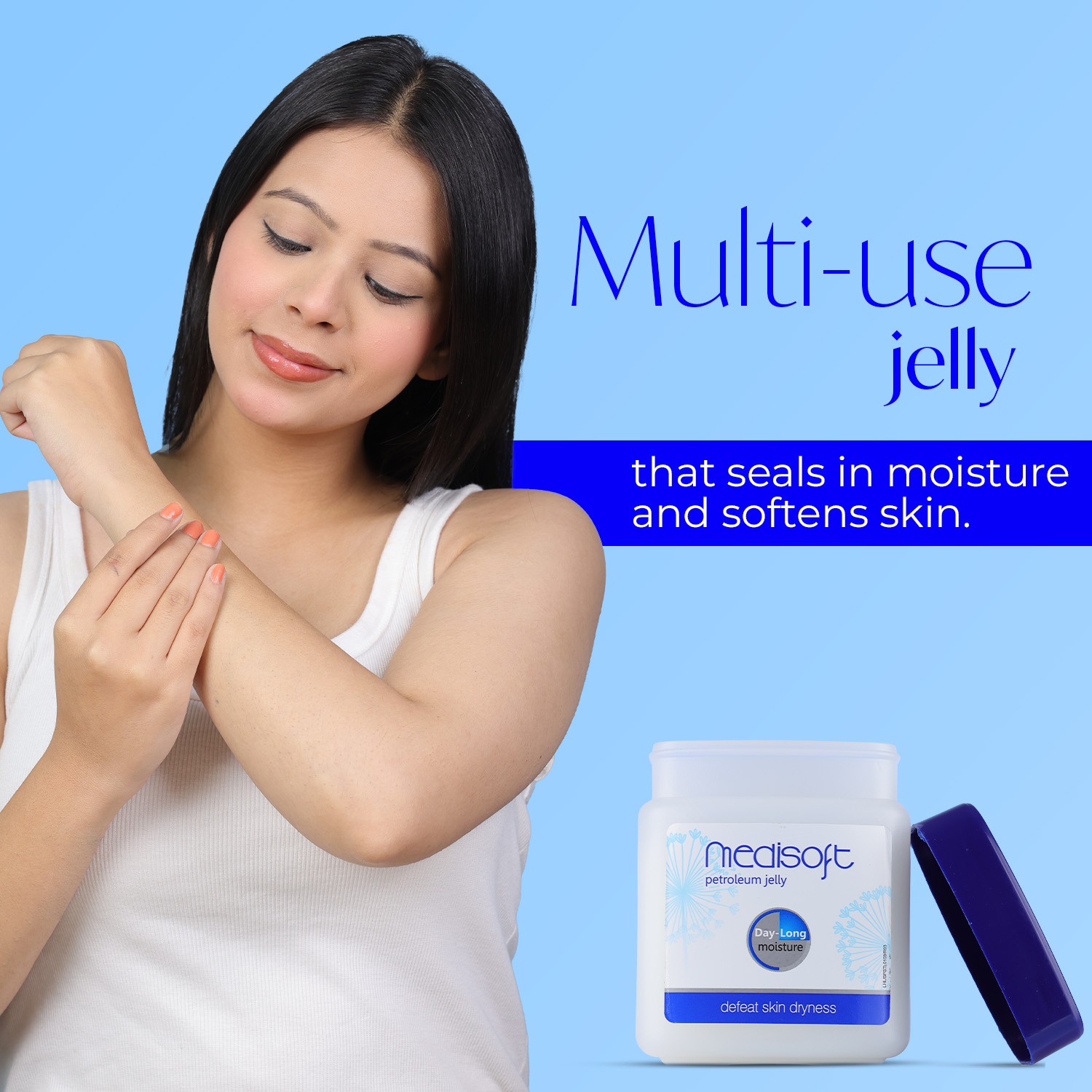 Medisoft Petroleum Jelly - Day Long Moisture 100gm - Image 2