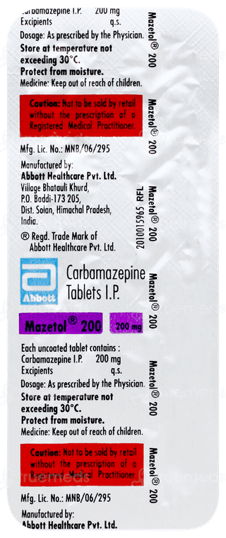 Mazetol 200 Tablet 10's