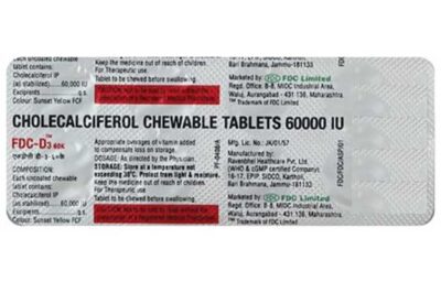 FDC D3 60K Tablets 10's