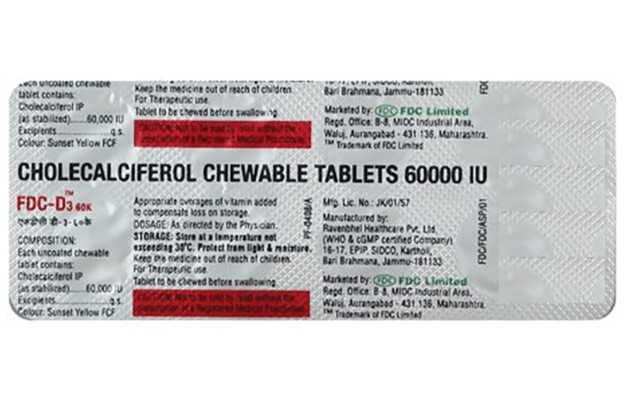 FDC D3 60K Tablets 10's