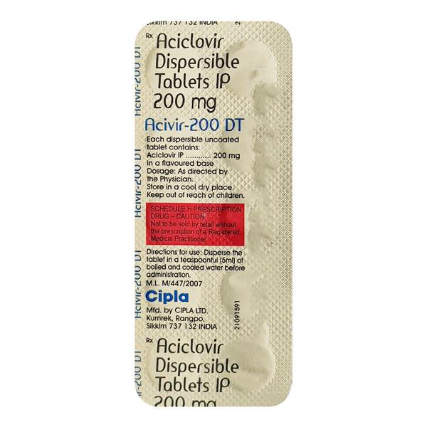 Acivir 200 DT Tablet 10's