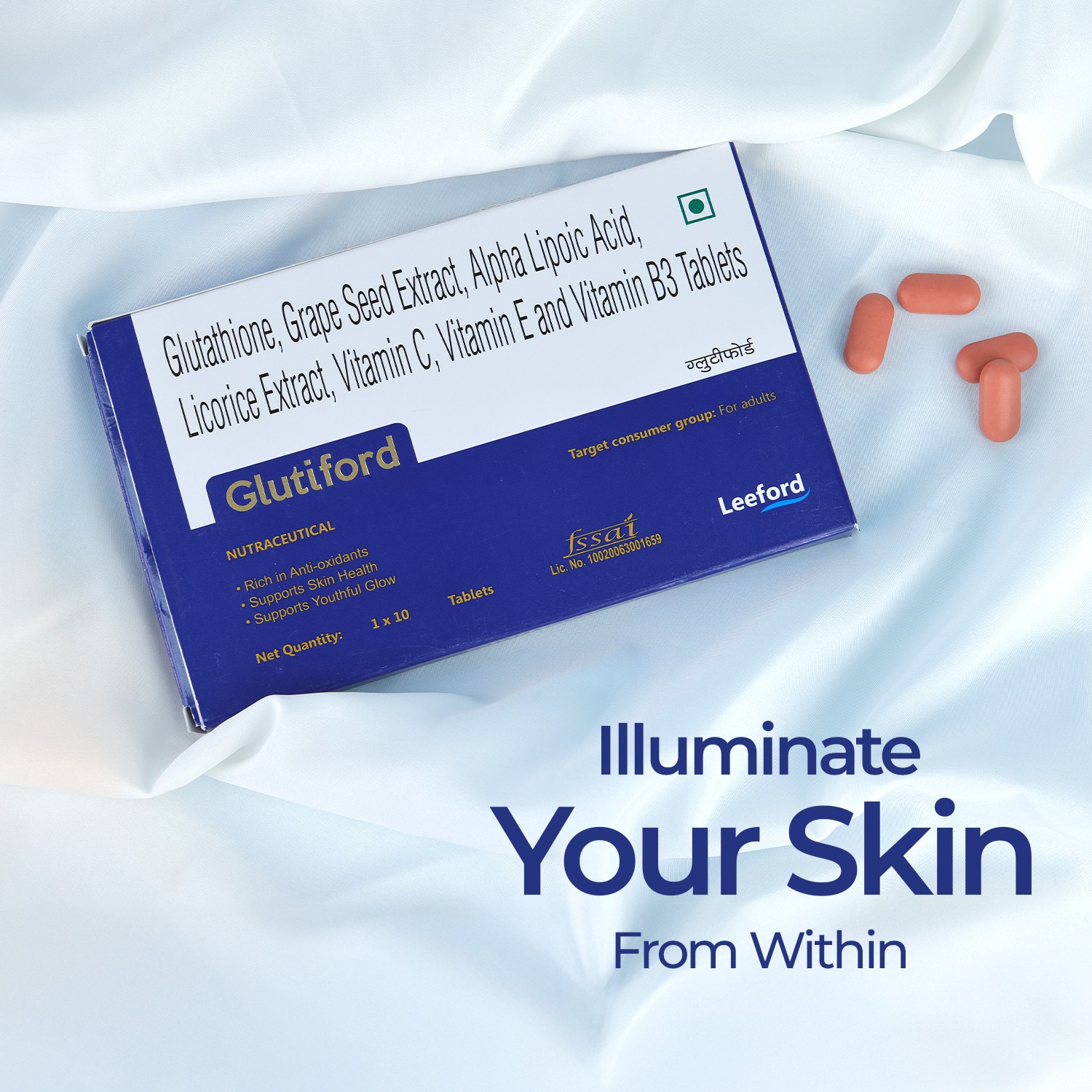 Glutiford Capsules with Anti-oxidants For Skin Health 10's