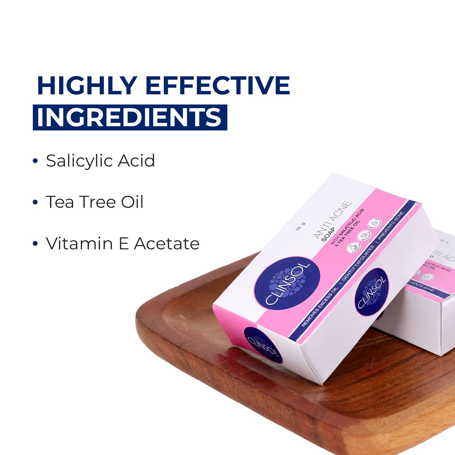 Clinsol Acne Soap 75g – Deep Cleanse for Acne & Pimple‑Prone Skin - Image 2