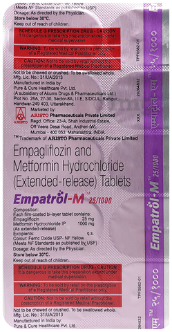 Empatrol M 25/1000 Tablet 10's