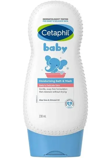 Cetaphil Baby Moisturising Bath & Wash with Aloe Vera & Almond Oil 230ml