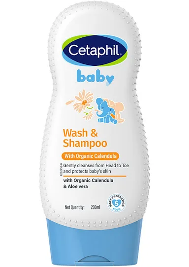 Cetaphil Baby Wash & Shampoo with Organic Calendula, 230 ml