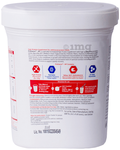 Prohance-HP High Protein Supplement for Muscles, Tissues & Digestion | Flavour Vanilla 400gm - Image 2