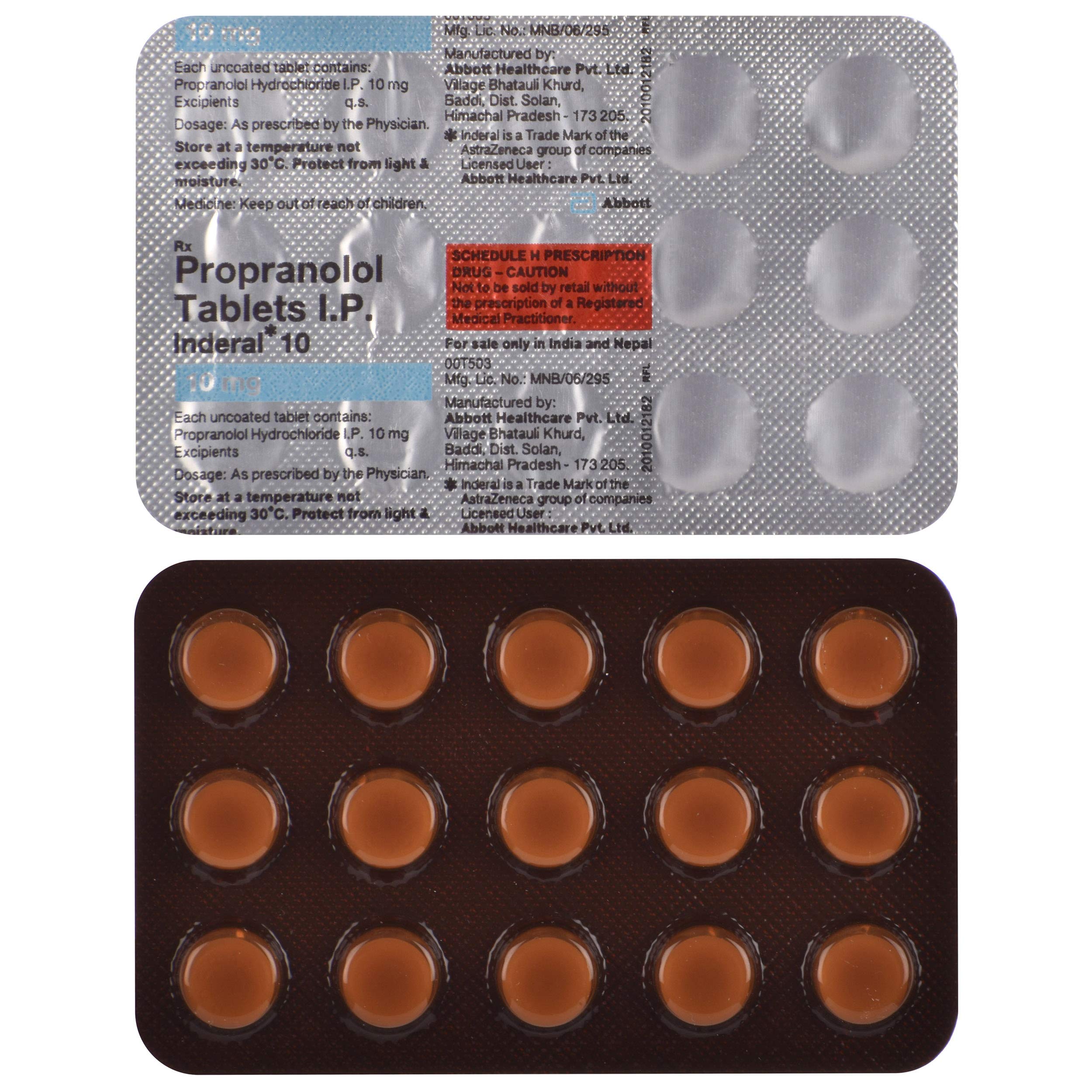 InderaL 10 Tablet 15's (pack of 5strips)