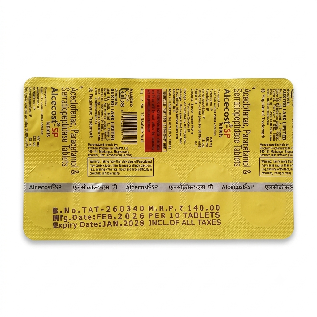 ALCECOST-SP STRIP OF 10 TABLETS
